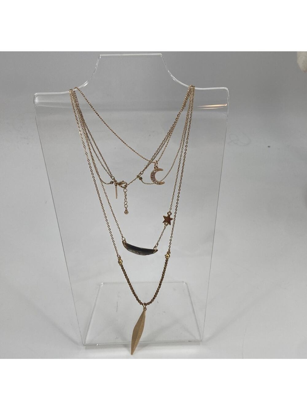 American Eagle multi strand gold tone mother of pearl necklace